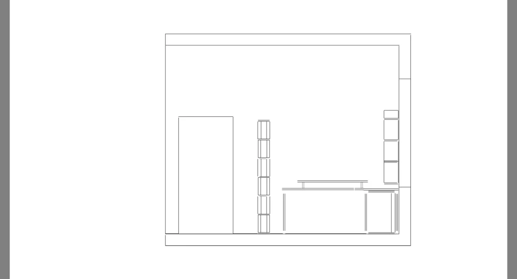 top view 2D drawing for working space design